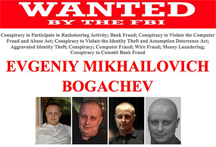 The FBI wanted poster for Evgeniy Mikhailovich Bogachev, a Russian cyber criminal