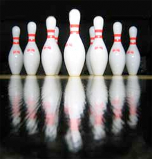 Bowling pins for ten-pin bowling