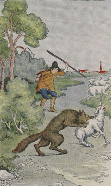 The Boy Who Cried Wolf, illustrated by Milo Winter in a 1919 Aesop anthology
