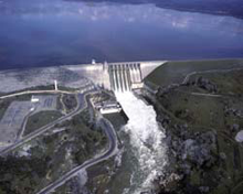 Folsom Dam, on the American River near Sacramento, California