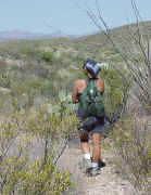 A hiker in the La Primavera caldera