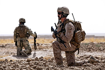 U.S. Marine Corps Capt. Bob J. Sise provides security during Operation Northern Lion