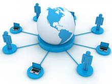 A schematic of a symmetric virtual meeting