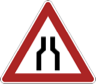 Bottleneck road sign