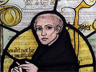 Stained Glass of William of Ockham in a church in Surrey, England, United Kingdom