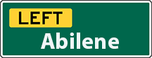 A highway sign on the way to Abilene
