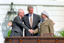 Rabin and Arafat shake hands Rabin and Arafat shake hands