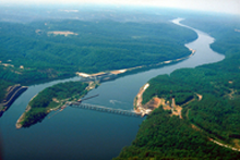 The John Hollis Bankhead Lock and Dam on the Black Warrior River in Tuscaloosa County, Alabama