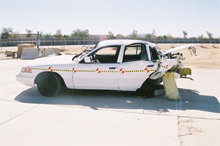 A wrecked automobile