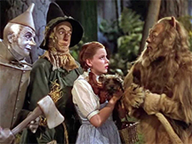 Dorothy, Scarecrow, Tin Man, Cowardly Lion, and Toto too