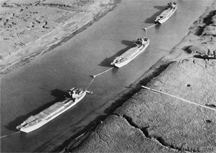 Dummy LCTs (Landing Craft, Tank) used as decoys in harbors in the period before D-Day, 1944