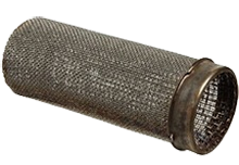 A flame arrestor of the type that is required on gasoline cans in the United States