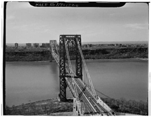 The George Washington Bridge, spanning the Hudson River between Manhattan and Fort Lee, New Jersey