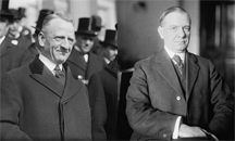 Senator Carter Glass (Democrat of Virginia) and Representative Henry B. Steagall (Democrat, Alabama Third), the co-sponsors of the Glass-Steagall Act