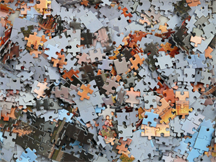 A jumbled jigsaw puzzle