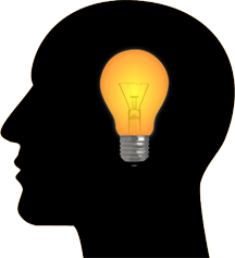 Light bulb, the symbol for an idea