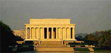 The Lincoln Memorial at sunrise