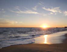 Malibu beach at sunset