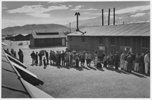 Mess line, noon, Manzanar Relocation Center, California, 1943