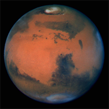 Mars as seen by the Hubble Telescope