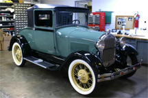 A 1928 Ford Model A Business Coupe