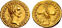 A Roman coin from the reign of Marcus Cocceius Nerva