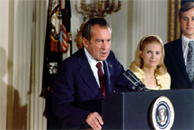 President Richard Nixon resigns