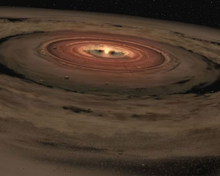 An artist's conception of a planetary accretion disk