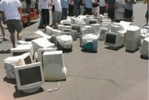Computer monitors being recycled by the Nevada Division of Environmental Protection