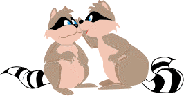 Two raccoons passing a rumor along