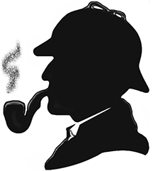 The silhouette of a famous fictional detective
