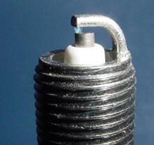 The business end of a spark plug