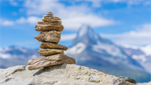 A stone cairn that looks impossible to build