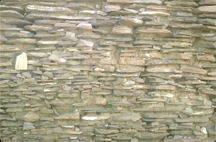 A section of stone wall at Pueblo Bonito