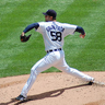 Armando Galarraga, pitcher for the Detroit Tigers baseball team, pitching on July 25, 2010