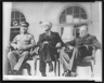 Stalin, Roosevelt and Churchill on the portico of the Soviet Embassy at the Teheran Conference