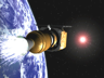 Computer-generated image of the third stage ignition for Mars Climate Orbiter