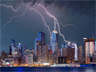 A lightning storm over New York City