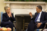U.S. President Barack Obama and Arizona Governor Jan Brewer conferring in the Oval Office in 2010
