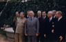 Harry S. Truman (front, second from left) and Joseph Stalin (front, left) meeting at the Potsdam Conference on July 18, 1945
