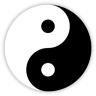 The Yin and Yang symbol with white representing Yang and black representing Yin
