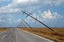 Power poles after Hurricane Rita, 2005