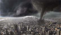 A fictional tornado striking Manhattan