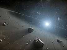 Artist's conception of an asteroid belt around the star Vega