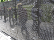 A portion of the Viet Nam Veterans Memorial in Washington, D.C.