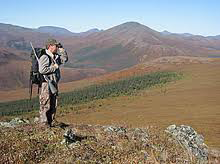 A hunter scanning the terrain